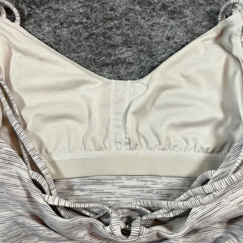 lululemon Create Your Calm Women Size 6 Grey White Space Dye Strappy Back Yoga - Picture 8 of 10